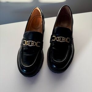 Sam Edelman Black Loafers with Mixed Metal Detail